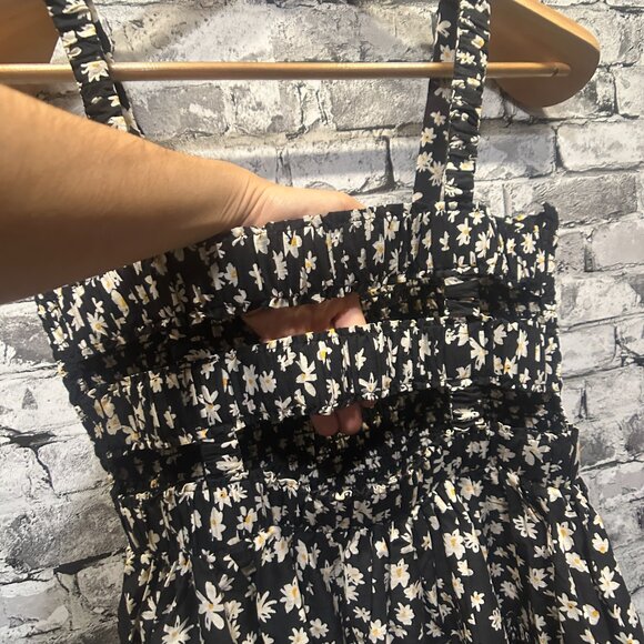 EUC ASOS Design Cami Mini Sundress Black w/ Raw Daisy Print size 4 - Picture 8 of 13